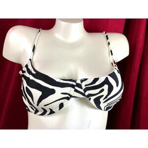 NWT $200 Haight Bikini Top Zebra Print XL